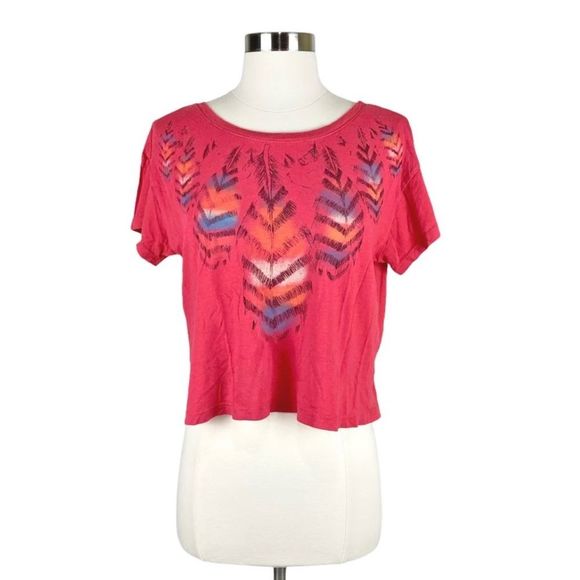 Forever 21 Feather Boxy Cropped Tee - Size Small - Picture 1 of 5